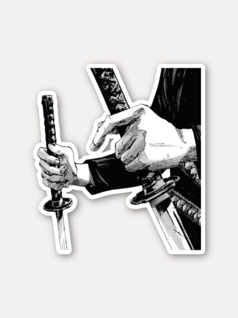 Dual Katana Grip Manga Sticker