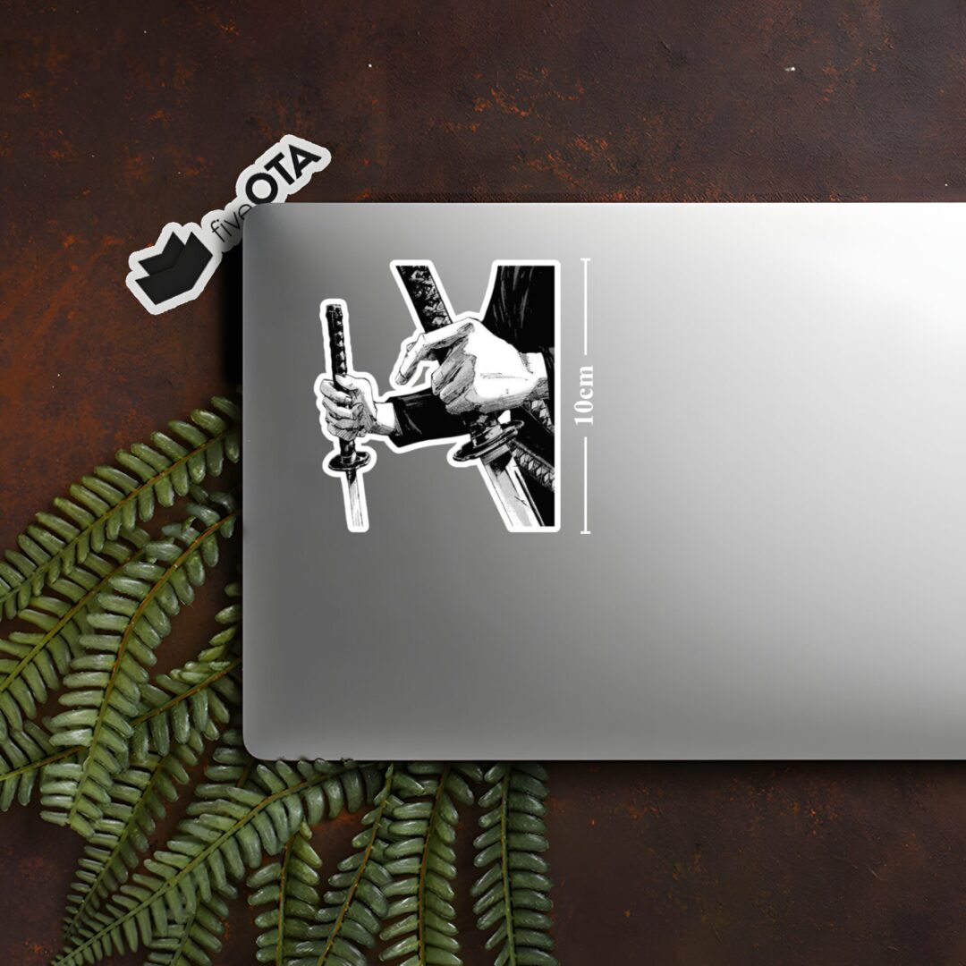 Dual Katana Grip Manga Sticker