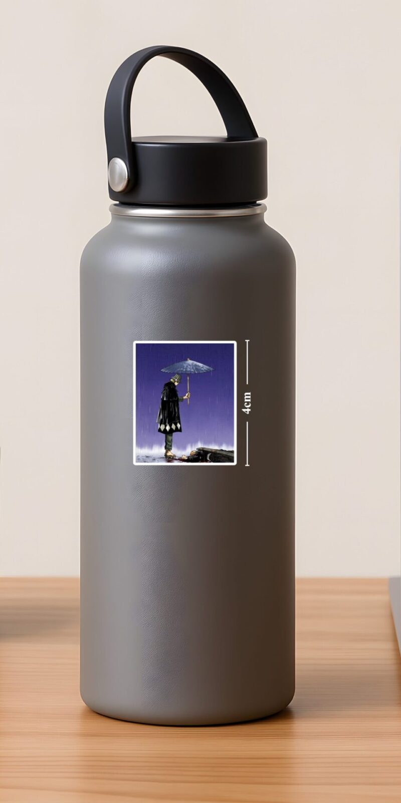 fiveOTA vinyl stickers featuring Kisuke Urahara Umbrella Scene Sticker for laptops and bottles