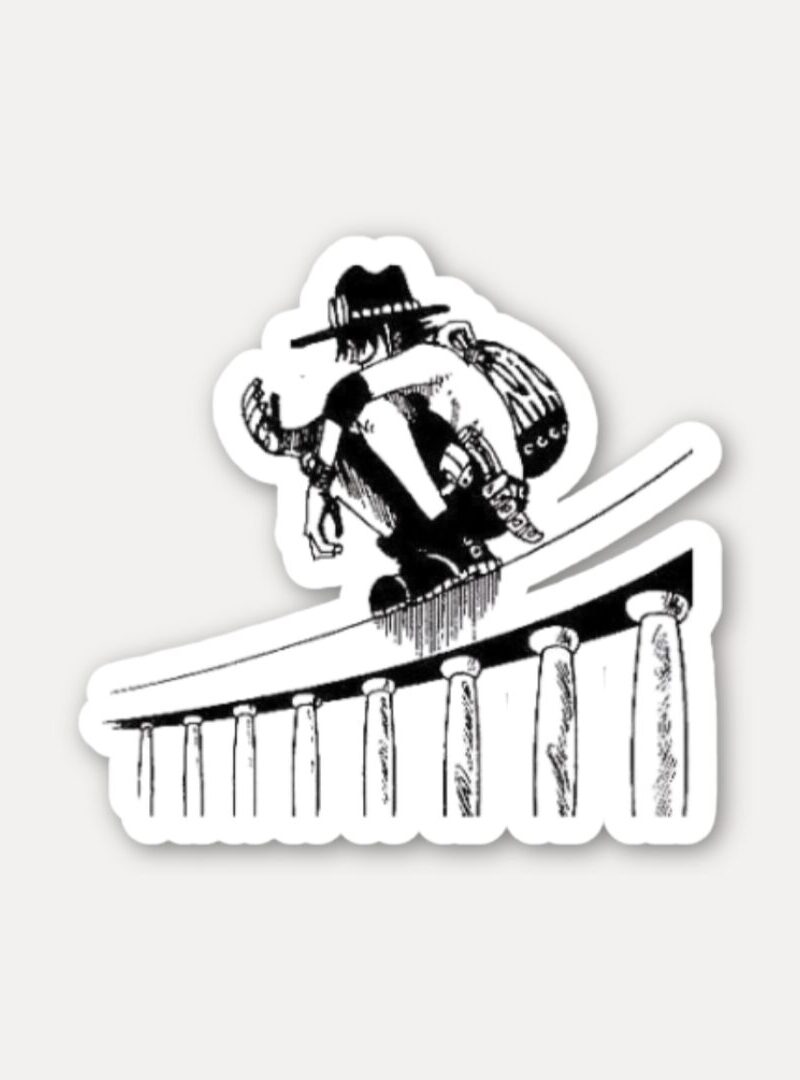 Portgas D Ace Balcony Pose Sticker