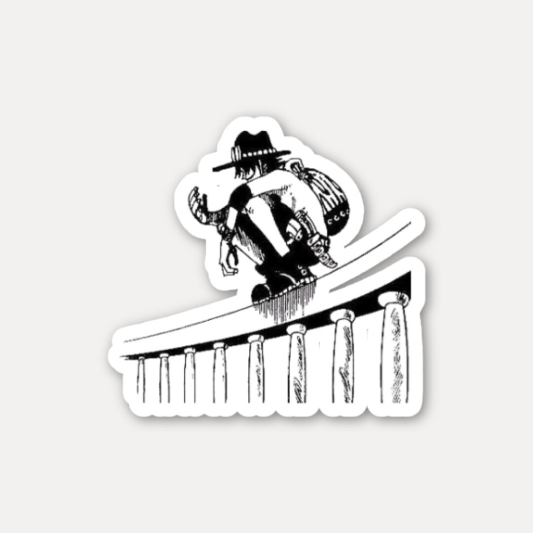 Portgas D Ace Balcony Pose Sticker