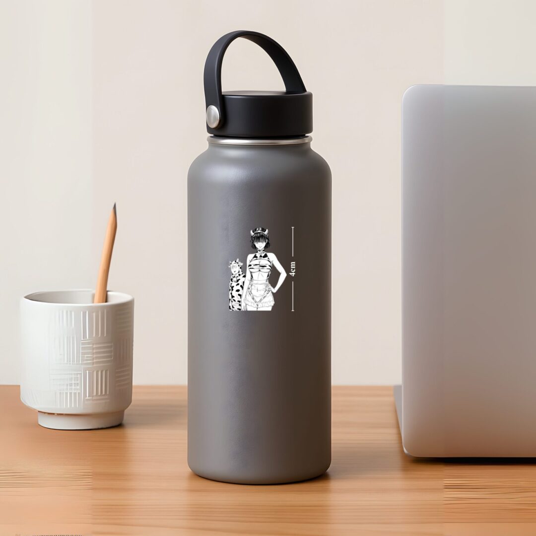 Tatsumaki and Saitama Cow Costume Sticker