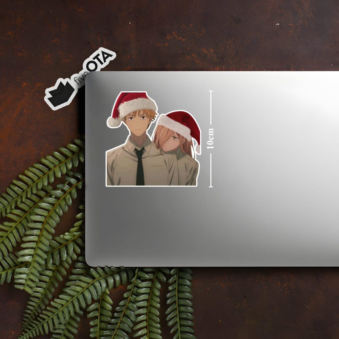Denji and Power Christmas Edition Sticker
