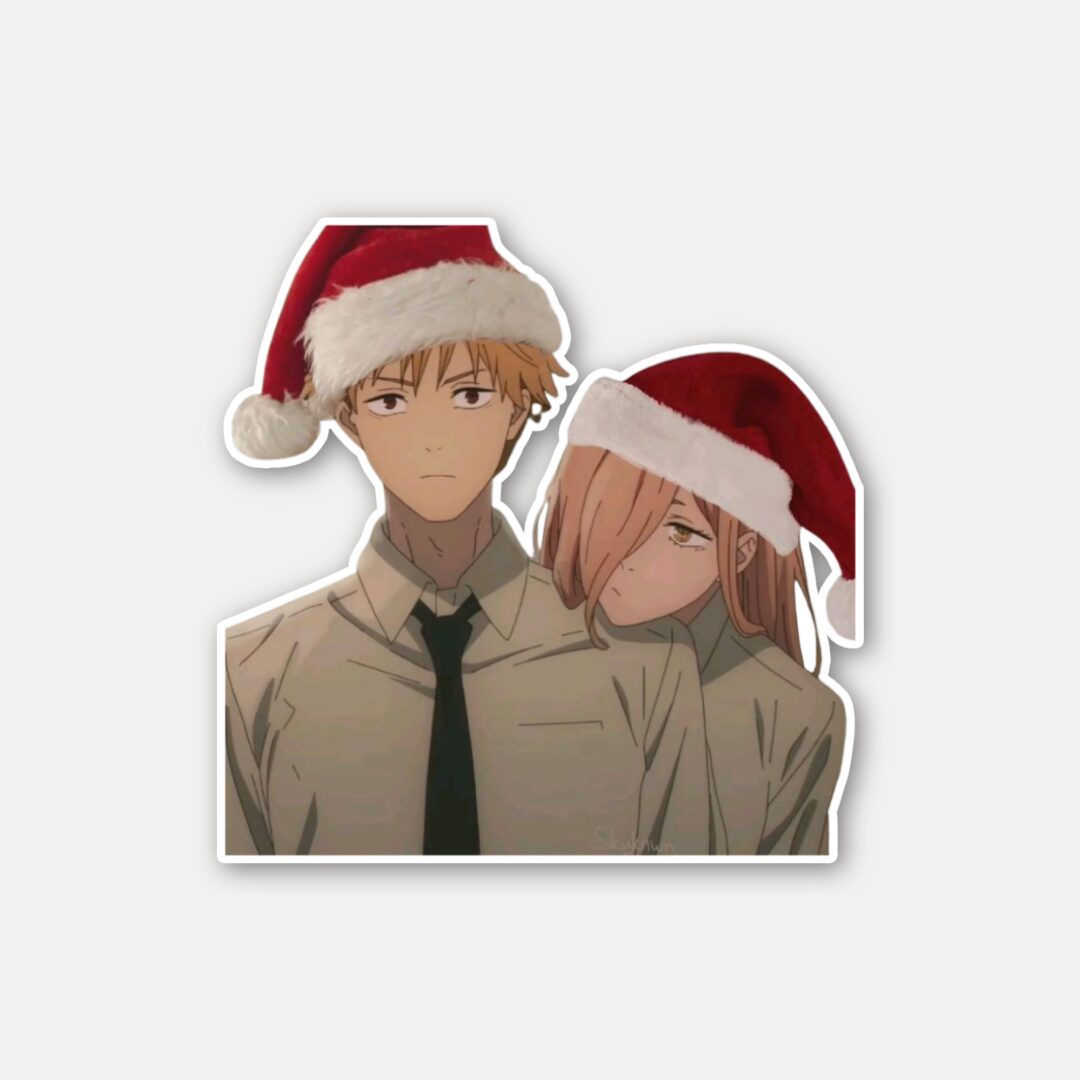 Denji and Power Christmas Edition Sticker
