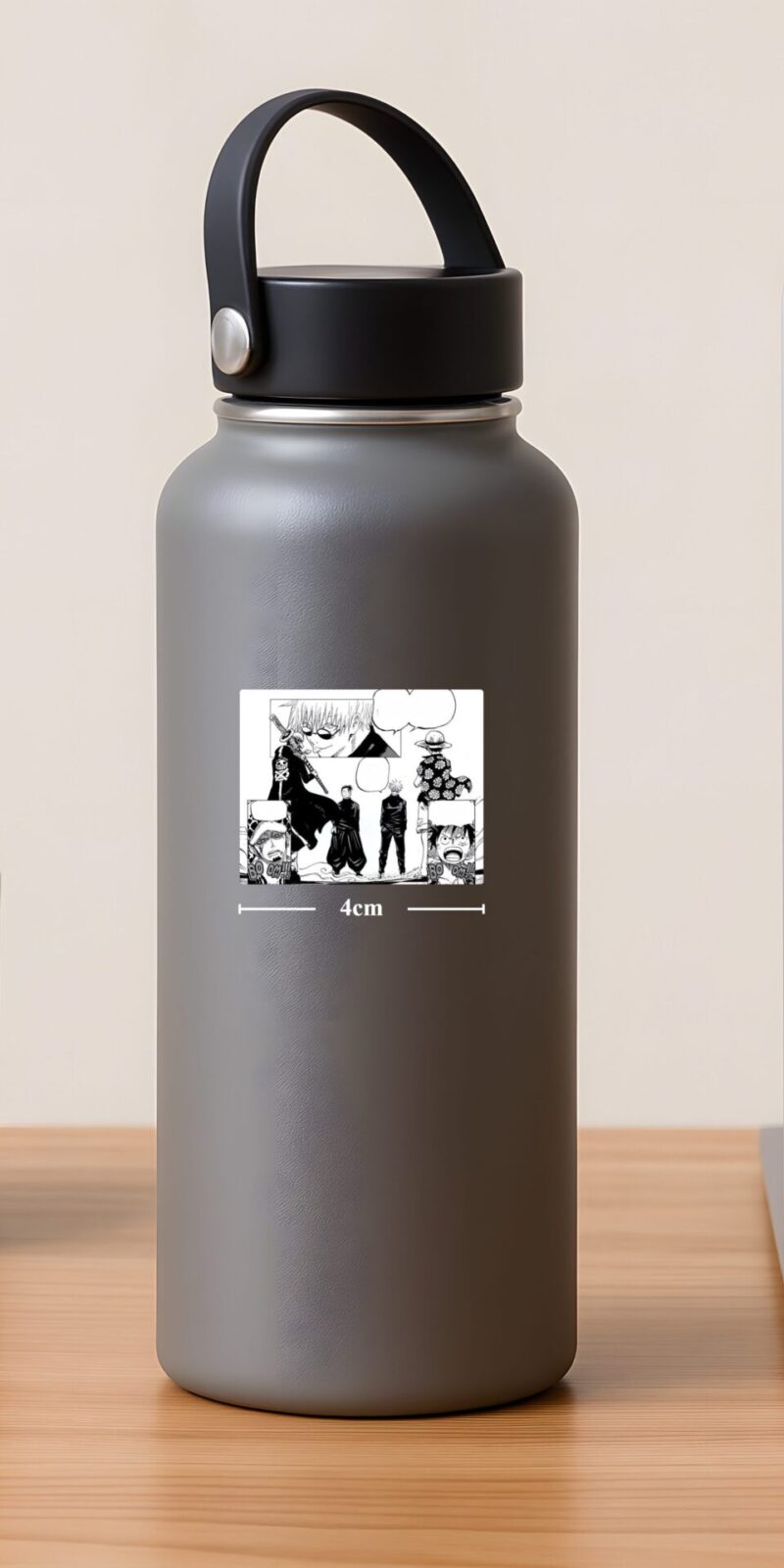 fiveOTA vinyl stickers featuring Gojo Law Luffy Crossover Panel Sticker for laptops and bottles