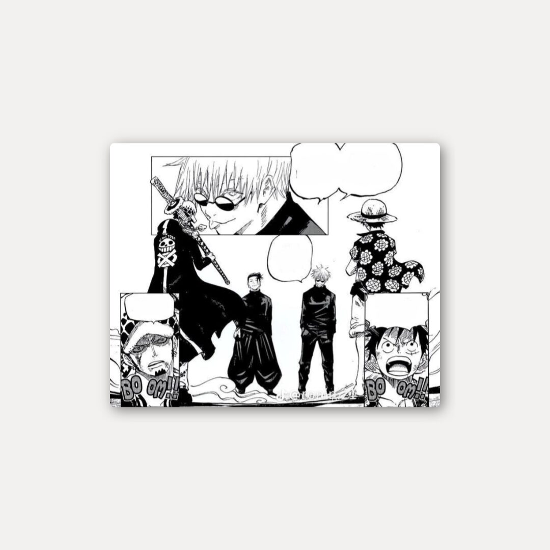 Gojo Law Luffy Crossover Panel Sticker