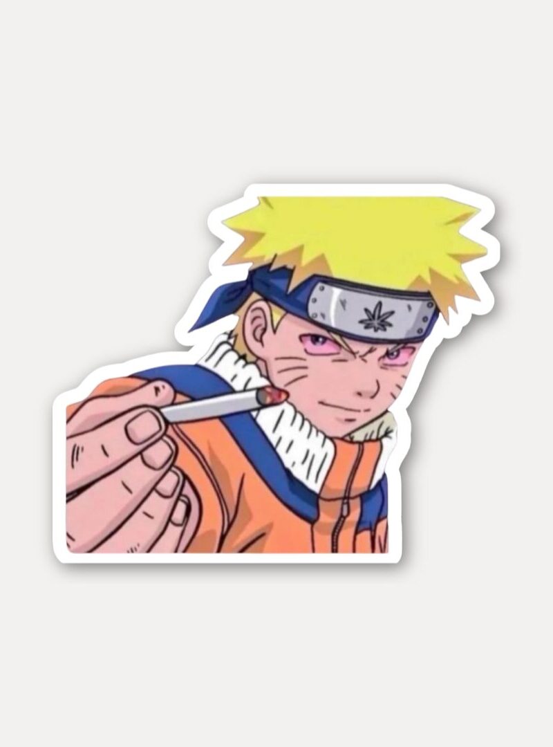 Smug Naruto Smoke Break Sticker