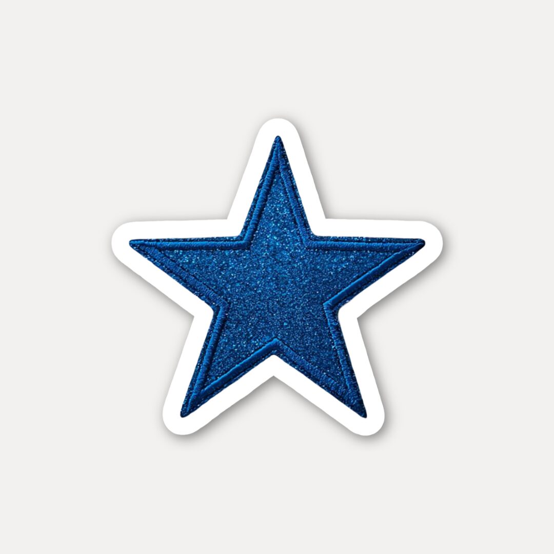 Blue Glitter Aesthetic Star Sticker