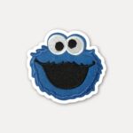 Blue Monster Face Cookie Sticker