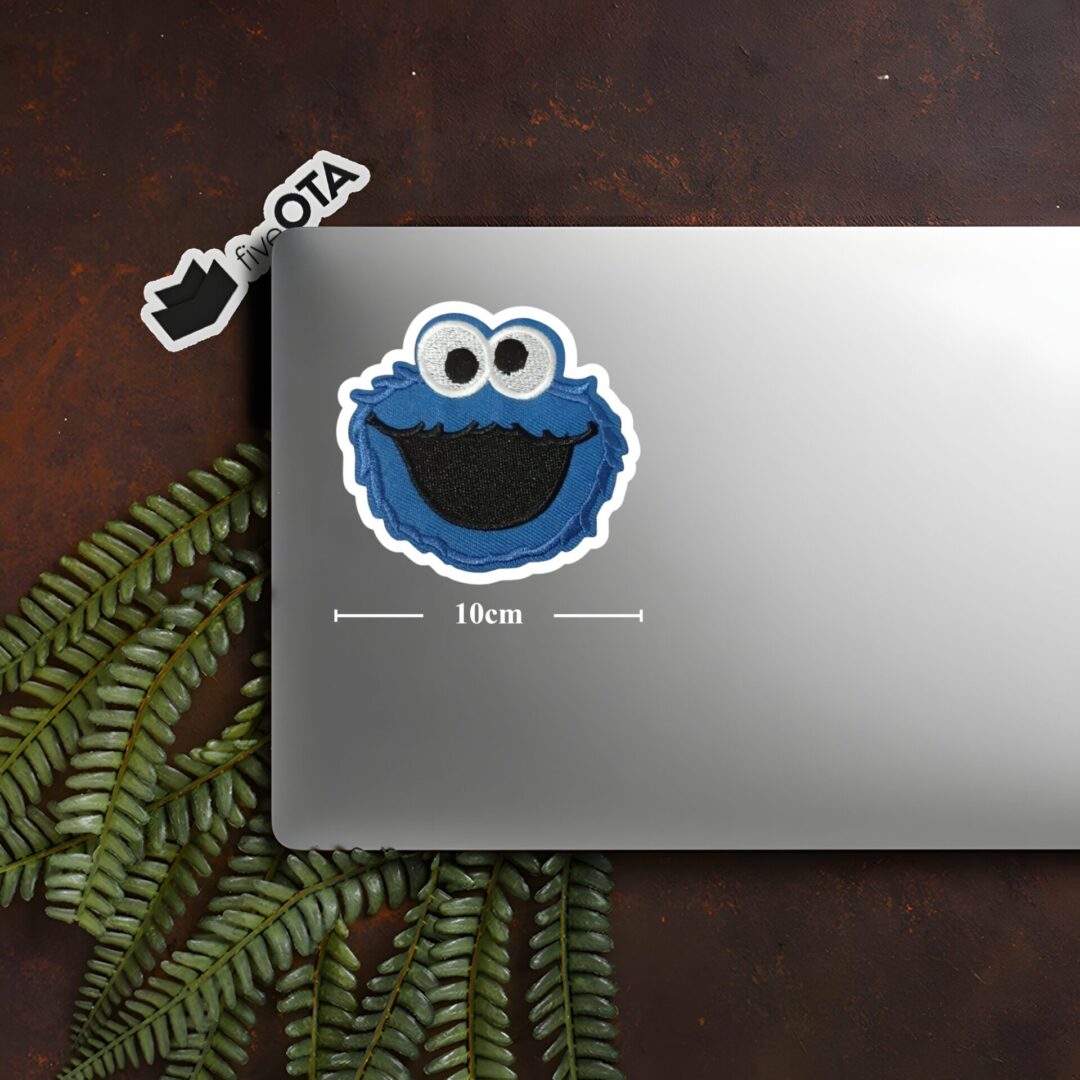 Blue Monster Face Cookie Sticker