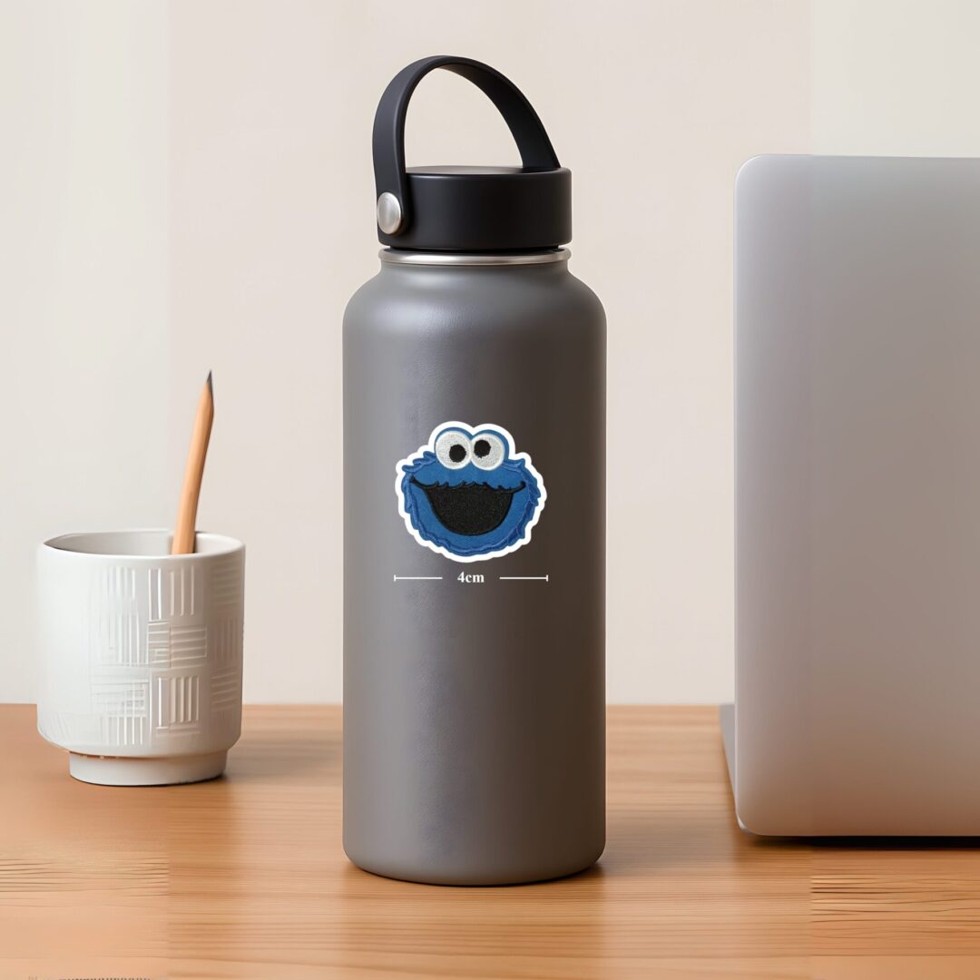 Blue Monster Face Cookie Sticker