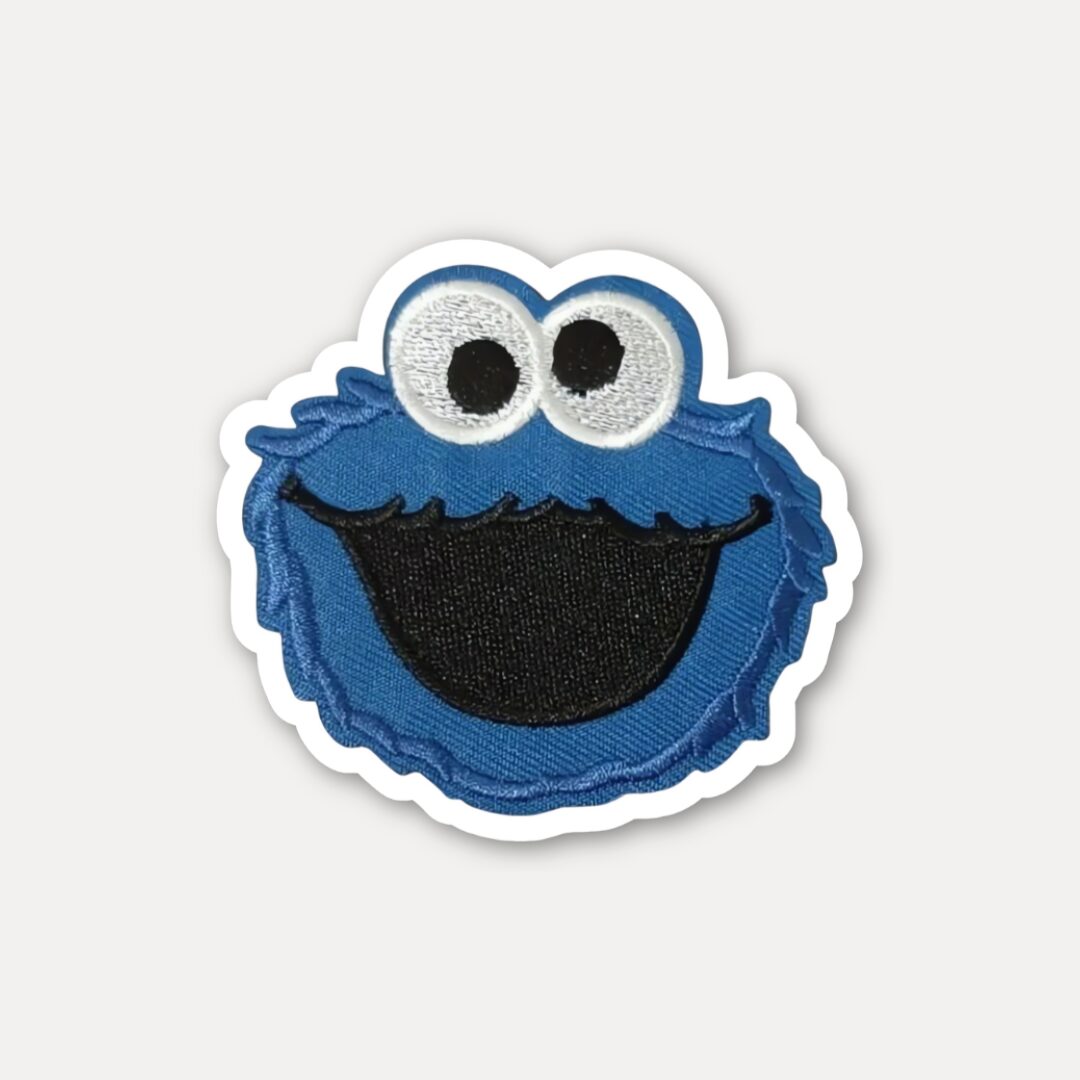 Blue Monster Face Cookie Sticker