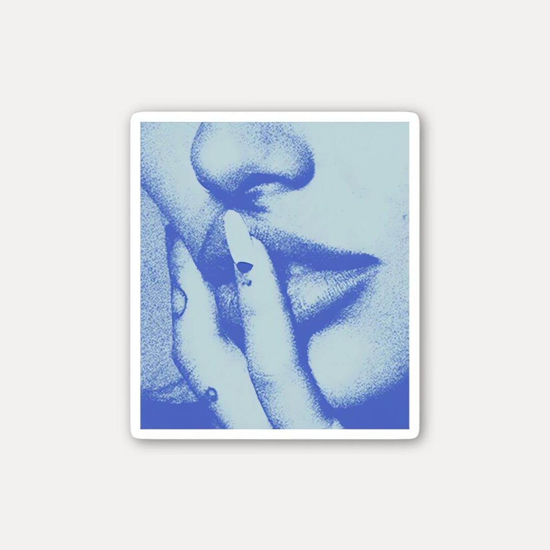 Blue Pop Art Woman Smoking Stickers