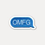 Blue Text Bubble OMFG Sticker