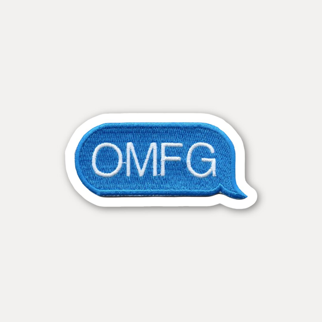 Blue Text Bubble OMFG Sticker