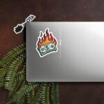 Burning Money Dollar Bill Sticker