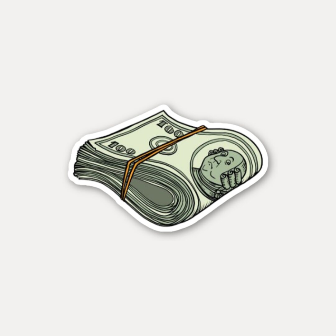 Cash Money Rubber Band Sticker
