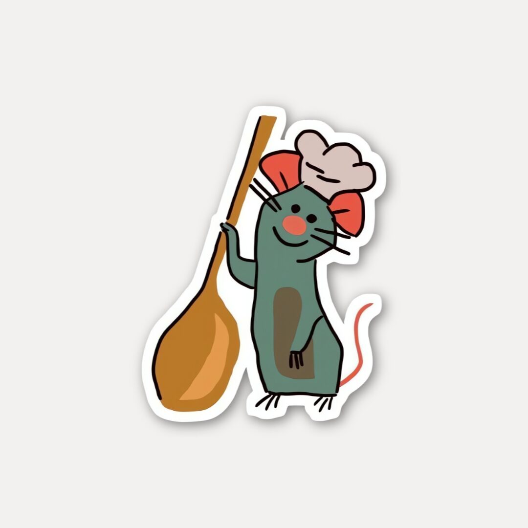 Chef Mouse with Wooden Spoon Sticker