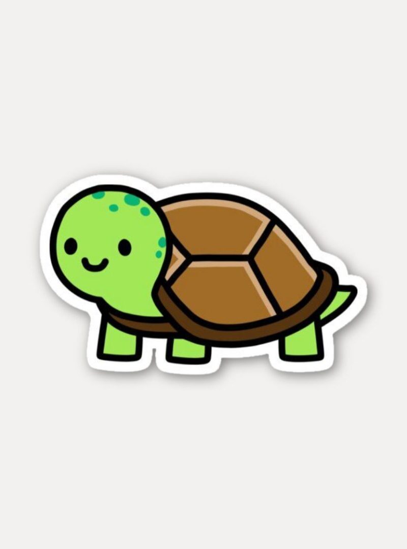 Cute Green Turtle Animal Sticker