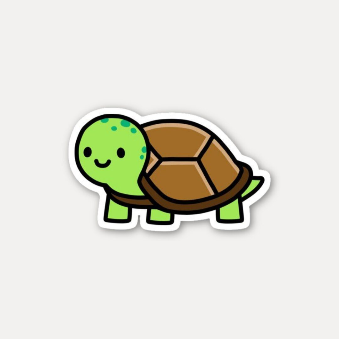 Cute Green Turtle Animal Sticker