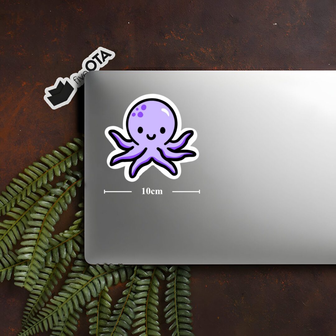 Cute Purple Octopus Animal Sticker