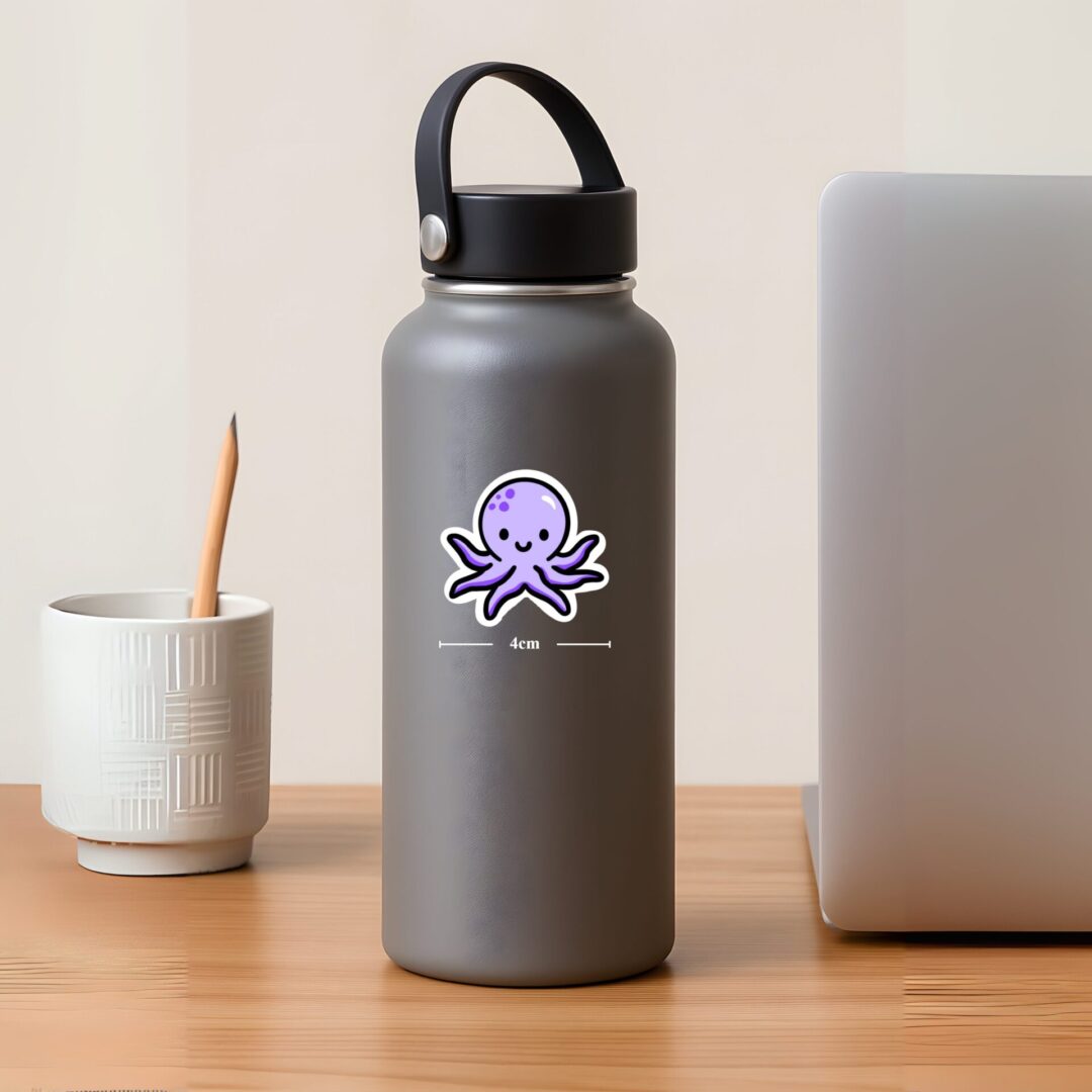 Cute Purple Octopus Animal Sticker