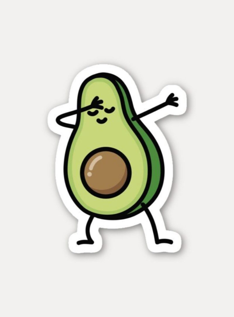 Dabbing Avocado Food Sticker