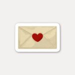 Heart seal envelope stickers