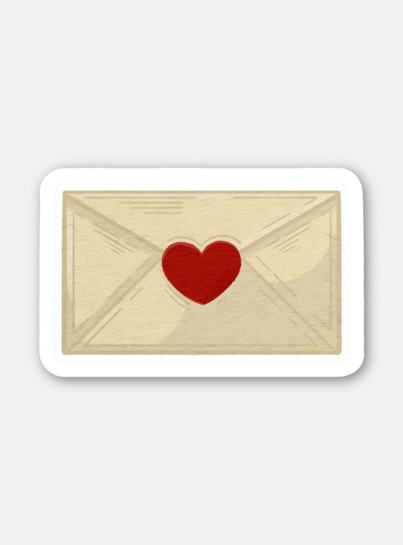 Heart seal envelope stickers