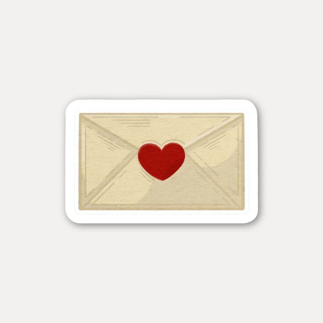 Heart seal envelope stickers