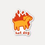 Hot Dog Fire Animal Sticker