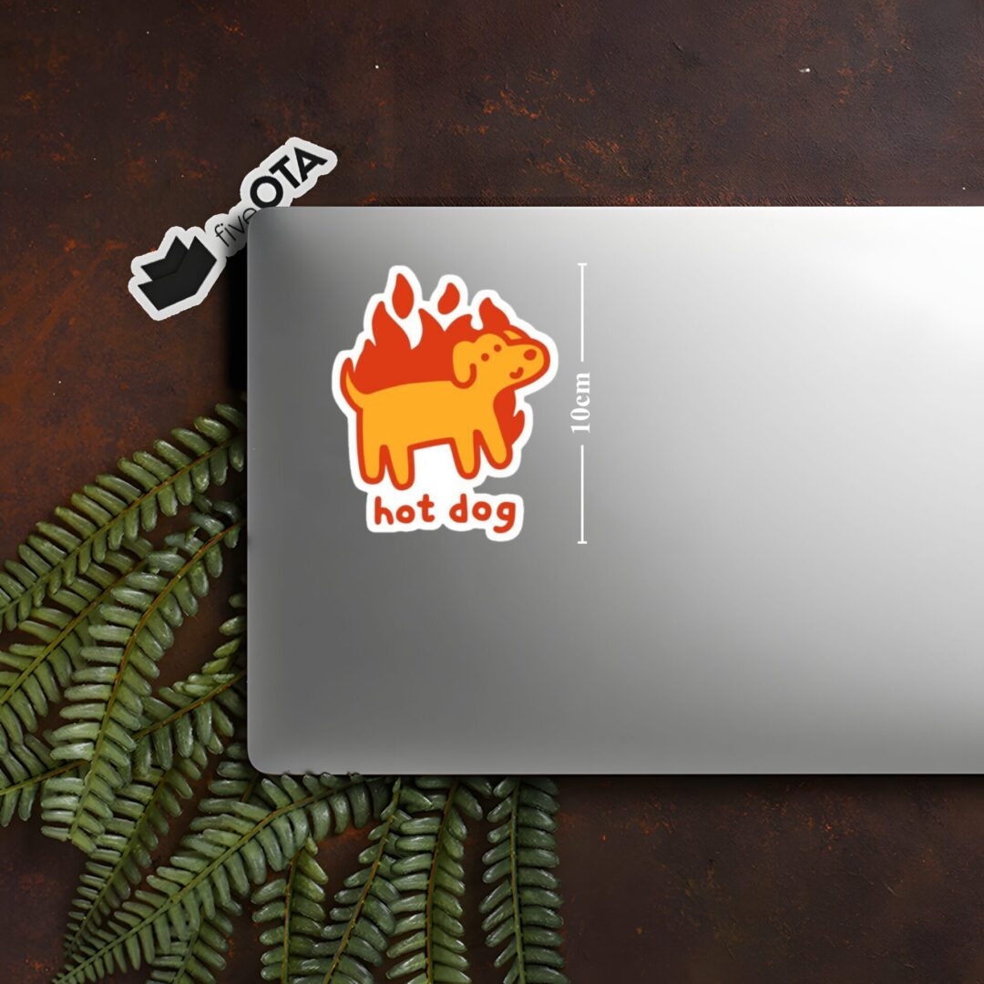 Hot Dog Fire Animal Sticker