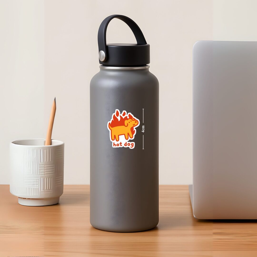 Hot Dog Fire Animal Sticker