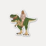 Jesus Riding Dinosaur T-Rex Sticker