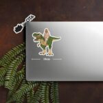 Jesus Riding Dinosaur T-Rex Sticker