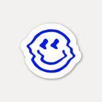 Melting Blue Trippy Smiley Sticker