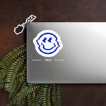 Melting Blue Trippy Smiley Sticker