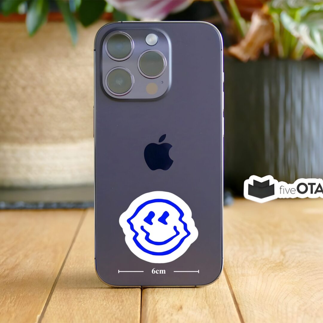 Melting Blue Trippy Smiley Sticker