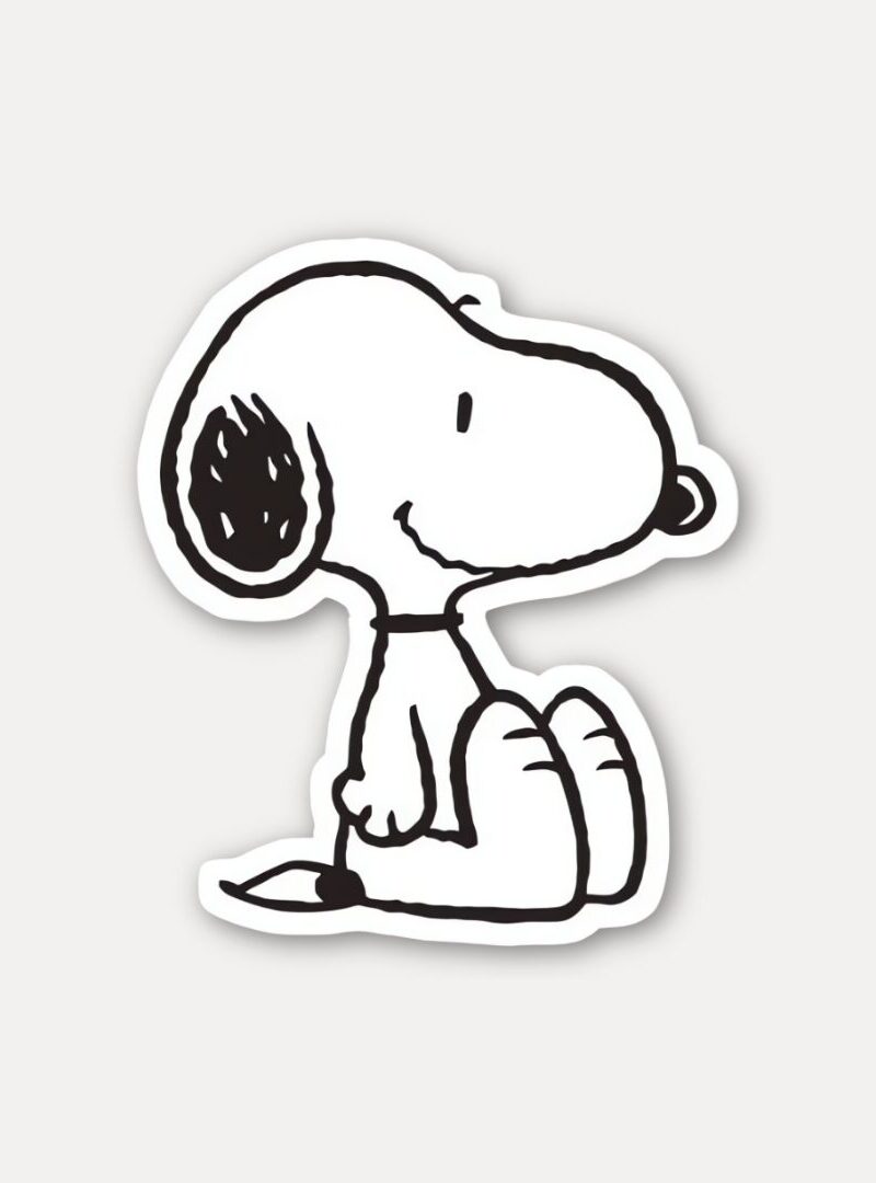 Minimalist Snoopy Sitting Sticker