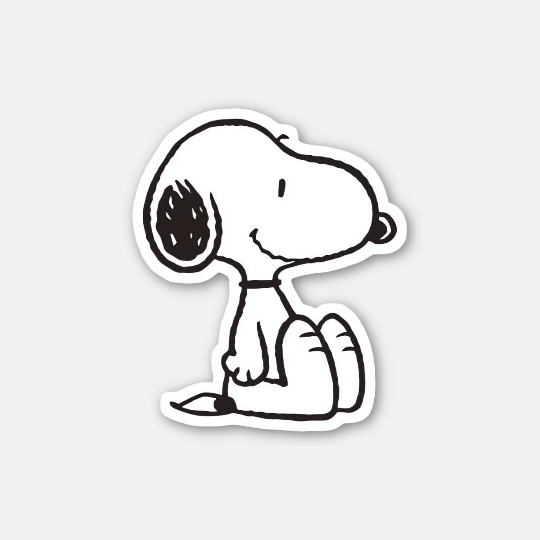Minimalist Snoopy Sitting Sticker