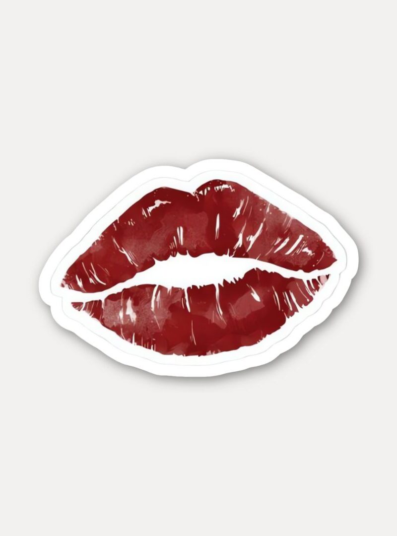Red Lipstick Kiss Mark Sticker