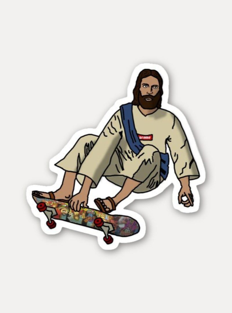 Skating Jesus Urban Sticker