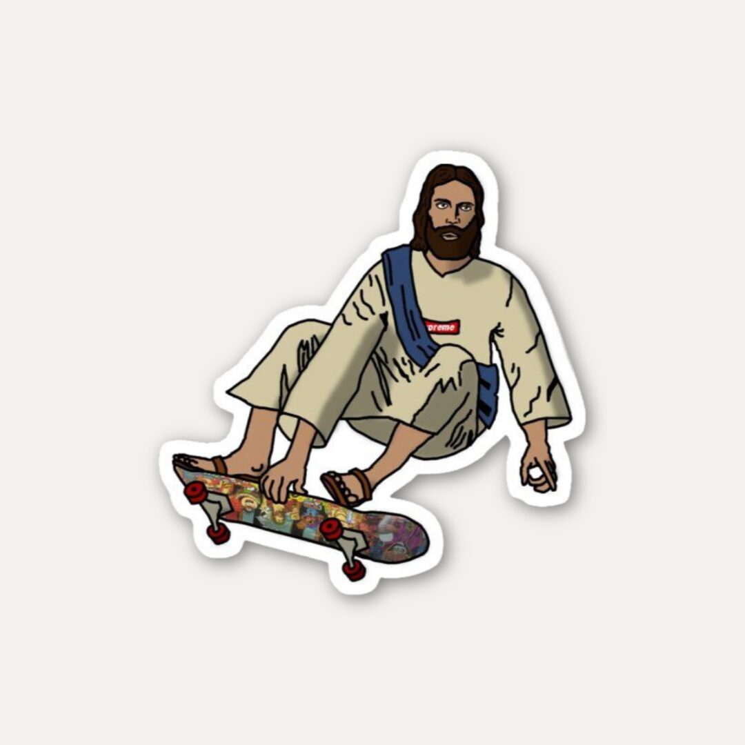 Skating Jesus Urban Sticker