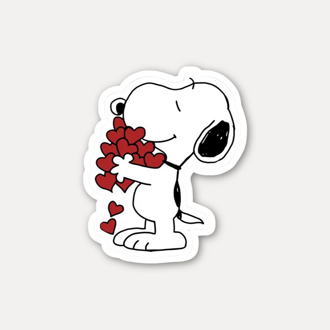 Snoopy Love Heart Hug Sticker