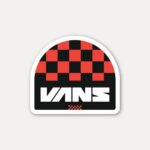 Vans Red Checkerboard Logo Sticker