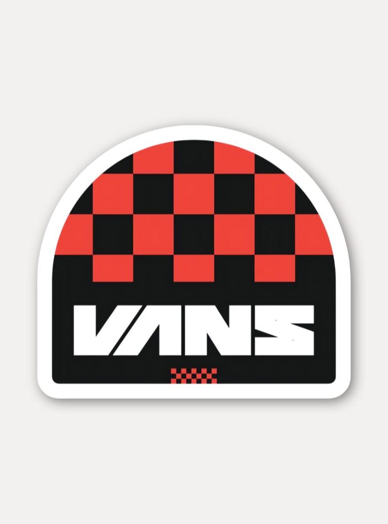 Vans Red Checkerboard Logo Sticker