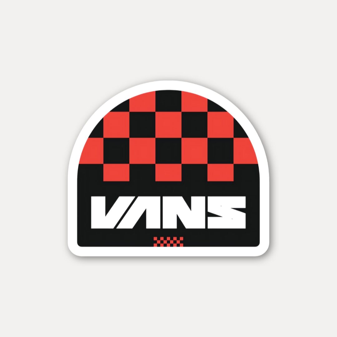 Vans Red Checkerboard Logo Sticker