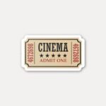 Vintage cinema ticket stickers