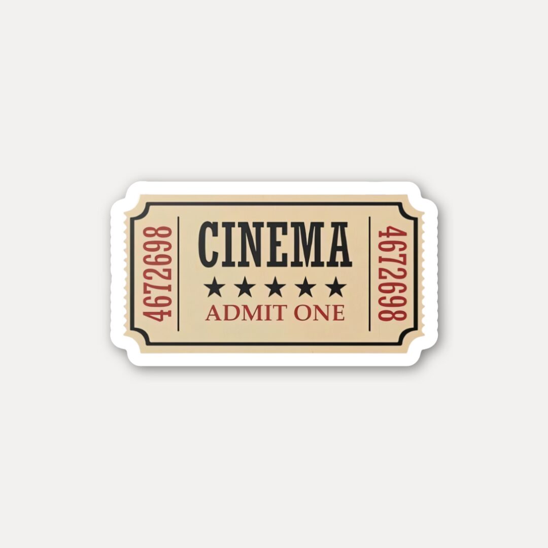 Vintage cinema ticket stickers